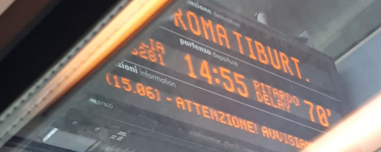 Disagi sulla tratta ferroviaria Avezzano - Roma 